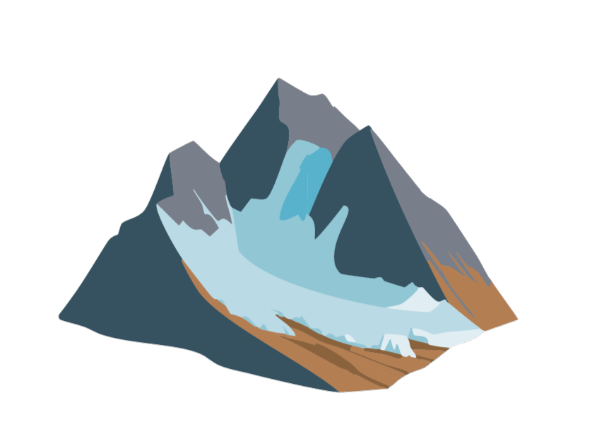 Illustrasjon av isbre